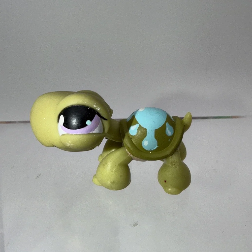 Littest Pet Shop #149 Green‎ Turtle W/ Blue Splash & Purple Dot Eyes LPS